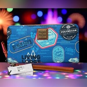 Dooney & Bourke LE Disney Resort Blue Graphic Wallet with Registration Card NWT